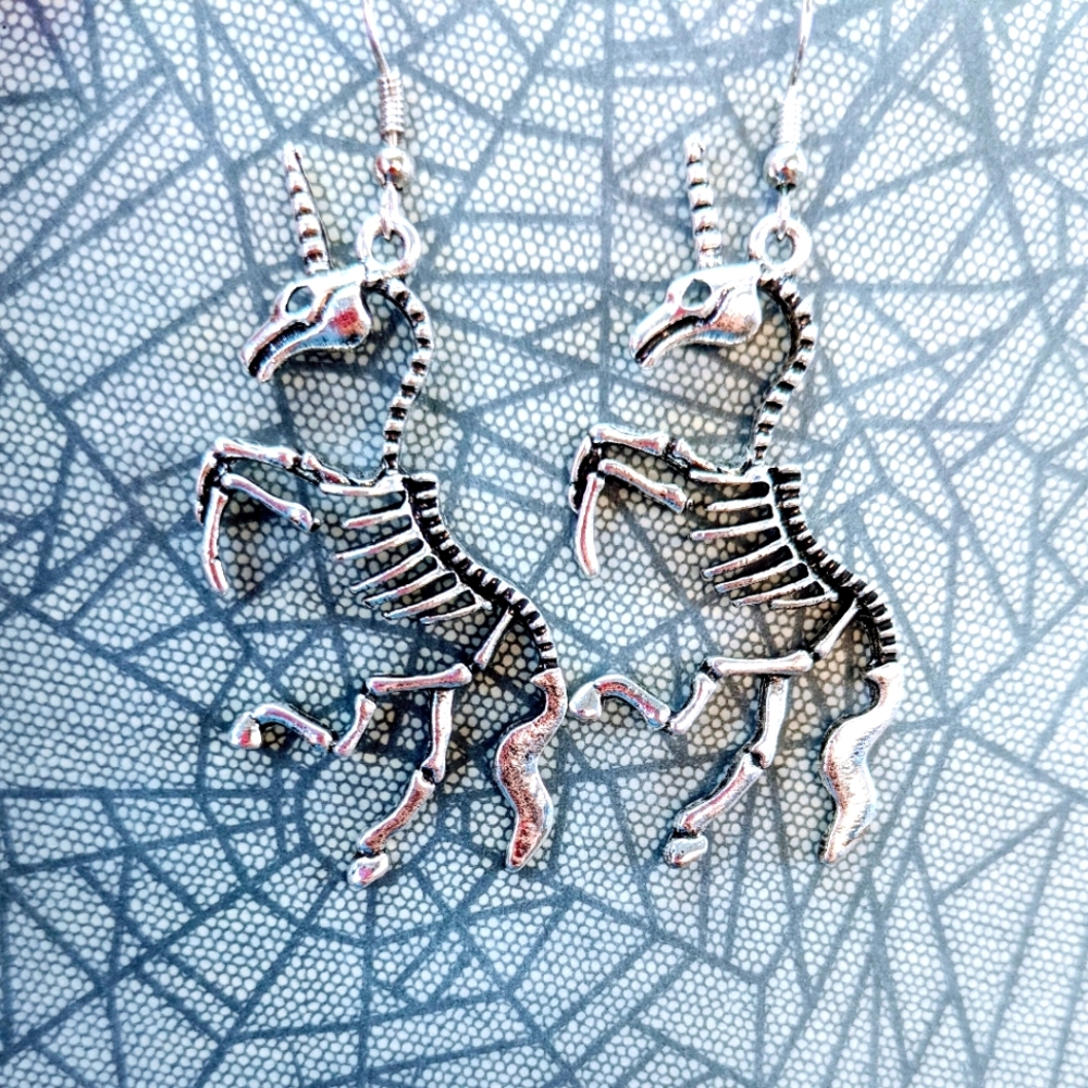 Unicorn Skeleton Hypoallergenic Earrings